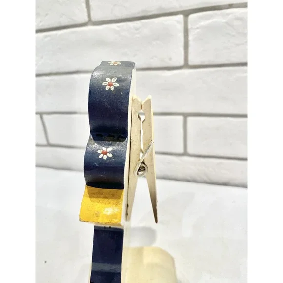 VTG‎ Handmade Wood Clothespin Duck Recipe,Memo,Note ,Card Holder Folk Art - Picture 11 of 11